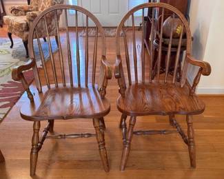Pair of oak windsor chairs