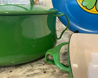 Dansk green enameled pots.