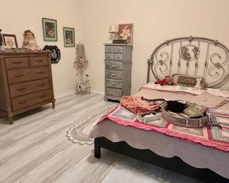 Antique quilts, lingerie chest, vintage chest and antique dolls