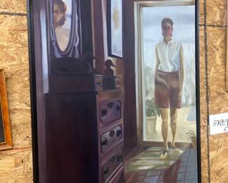 20th century full-length portrait signed Jan McCann, $385 (provenance, a New Orleans contemporary art gallery)