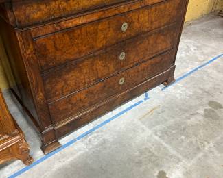 Louis Philippe Gray Marble top Commode, $965