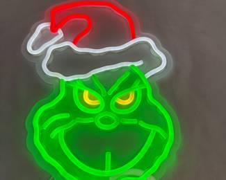 Grinch Christmas neon