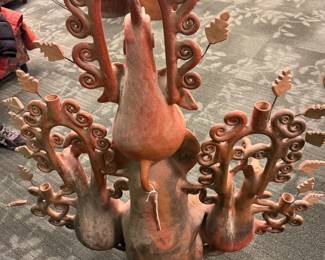 Large Folk Art Ceramic Tree Sculpture