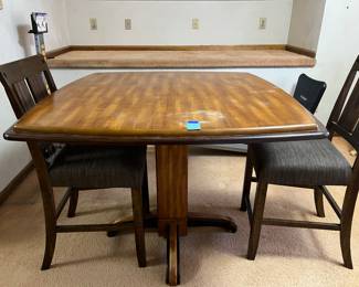 Dining l table & two chairs 