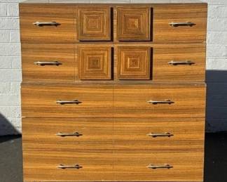 midcentury zebra wood dresser