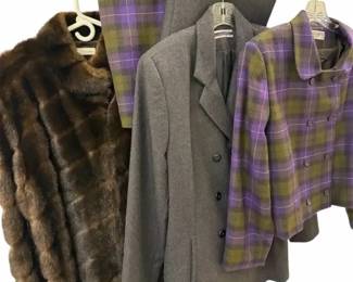 Vintage Wool Suit Separates by Amanda Smith Faux Fur Coat by Norm Thompson