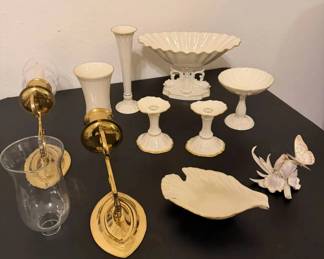 Lenox Ivory Porcelain Brass Decor Collection