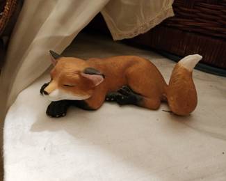 sleeping fox garden or home decor figurine