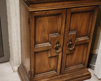 vintage Basic  Spanish Mediterranean style walnut cabinet 
