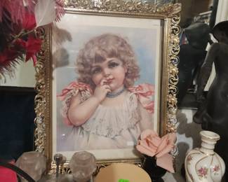 framed Victorian-style lithograph print