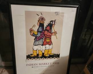 Douglas Miles Apache Music Indian Market 1995 signed poster. 