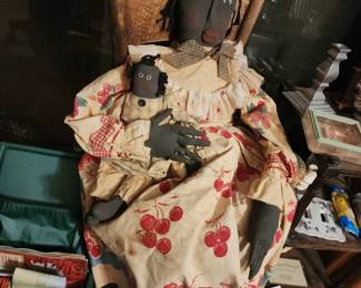  vintage African American folk art rag doll
