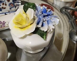  vintage Radnor bone china flower figurine