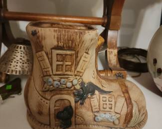  vintage ceramic boot house Planter