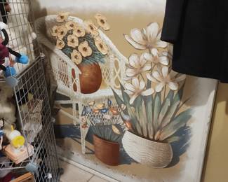 This is a signed Ferrante floral textured oil on canvas painting. 