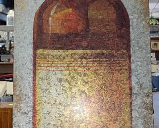 Cool wine, painting on old metal