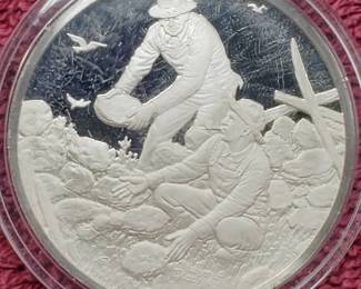 1974 Franklin Mint Sterling Silver Medallion--.88 toz Actual Silver Weight,in Airtite
