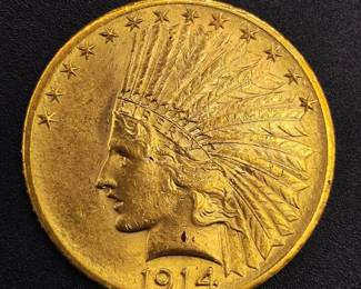 1914-D Indian Head $10 Gold Coin