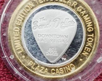Plaza $10 Gaming Token in Airtite--Center is .60 toz. of .999 Silver
