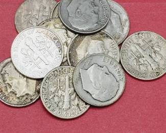 11 Rossevelt Dimes--90% Silver
