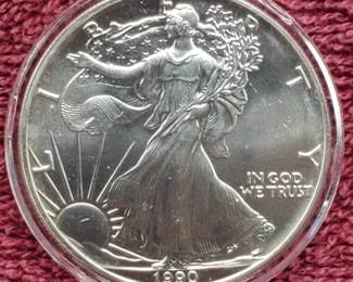 1990 American Silver Eagle in Airtite
