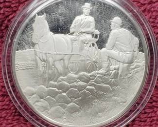1974 Franklin Mint Sterling Silver Medallion--.88 toz Actual Silver Weight,in Airtite
