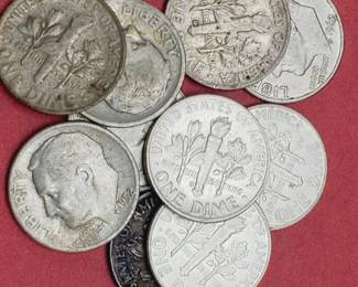 10 Rossevelt Dimes--90% Silver
