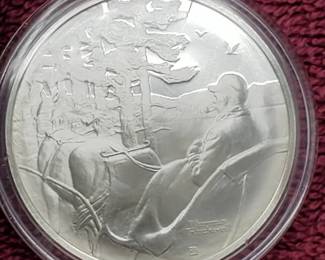 1974 Franklin Mint Sterling Silver Medallion w/Book--.88 toz Actual Silver Weight,in Airtite
