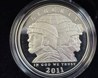 2011-P Proof United States Army Commemorative Silver Dollar - US Mint
