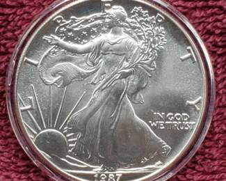 1987 American Silver Eagle in Airtite
