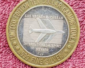 Gaming Token--Center is .60 toz. of .999 Silver
