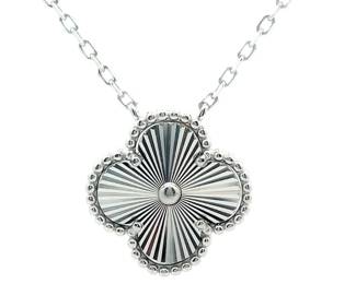 Designer Style Shimmering Diamond-Cut Flower Layering Necklace