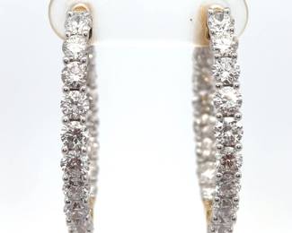 5 Carat Diamond Inside-Out Round Hoop Earrings