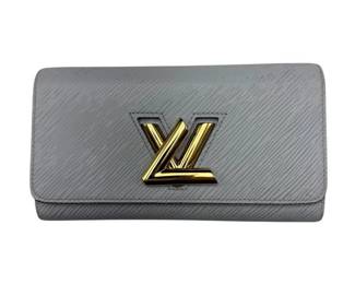 Louis Vuitton Twist Long Wallet in Light Gray Epi Leather