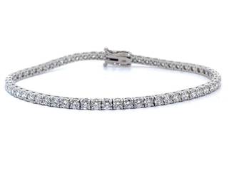 5.25 Carat Diamond Tennis Chain Bracelet in 14k White Gold