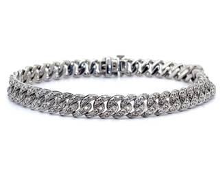 1 Carat Pavé Diamond Macaroni Link Bracelet