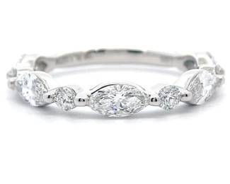 1.50 Carat Diamond Marquise Icicle Stacking Ring in White Gold