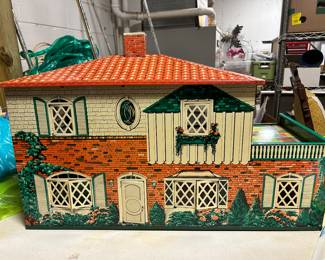 1950s Marx metal dollhouse - FURNISHED!!!!