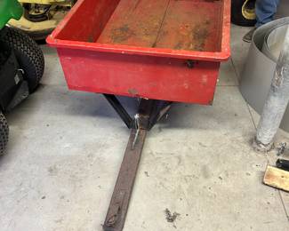 A red yard trailer.