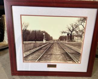 This framed photo was taken on the Soo Line Tracks at the Locust Street Crossing (near Moreland Blvd) in Waukesha. 