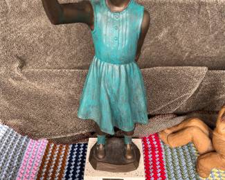 The reputable ‘Milwaukeeian’ WISC. Bronze Sculpture Bernard P Warwick with ‘The Gift’ 4 of17 (as is, the bird - 'The Gift' is missing.)