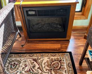 electric fireplace on wheels