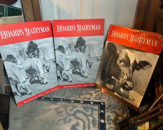 3 enlarged Hoard Dairyman magazine covers on board used as promotional displays.