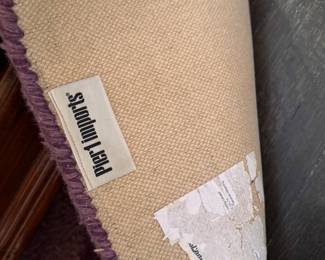 Purple Floral Design Wool Area Rug. Measures 5' x 7'. Photo 2 of 2.