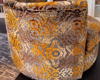 Custom Upholstered Over-Sized Swivel Chair / Loveseat with Down-Filled Cushions. Measures 50" x 50". Photo 2 of 3.