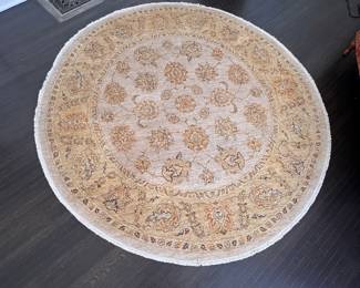 Round Hand-Knotted Wool Rug. Measures 8' 2" D. Photo 1 of 2.