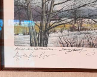 "Along The Huron River" Series by Susan Price. Each Each Measures 21" W x 18" H Overall. Photo 16 of 20.