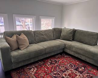 Two-Piece Sectional Sofa with Right Facing Chaise. Measures 117" W x 38" D. Chaise Measures 85" L. Photo 1 of 4.