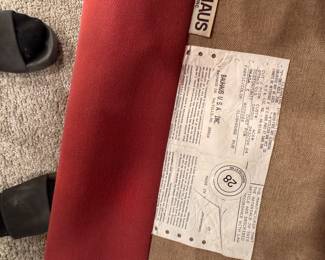 Bauhaus Club Chair Upholstered in "Club House Rub" Red Cotton Duck Cloth - Only One. Measures 41" W x 36" D. Photo 3 of 3.