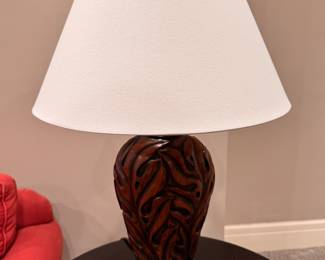 Pair of Metal Faux Bois Wood Grain Metal Table Lamps. Each Measures 2" H. Photo 1 of 2.